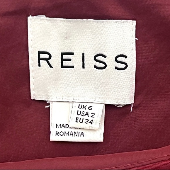 Reiss Sleeveless Sheath Shift Dress in Maroon - Size 2 - Picture 3 of 5